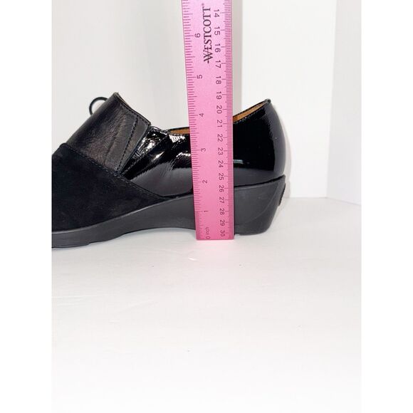 Hispanitas Extra Light Lace Up Shoes Black Leather Wedge Comfort Classic 40/9 - Picture 12 of 16